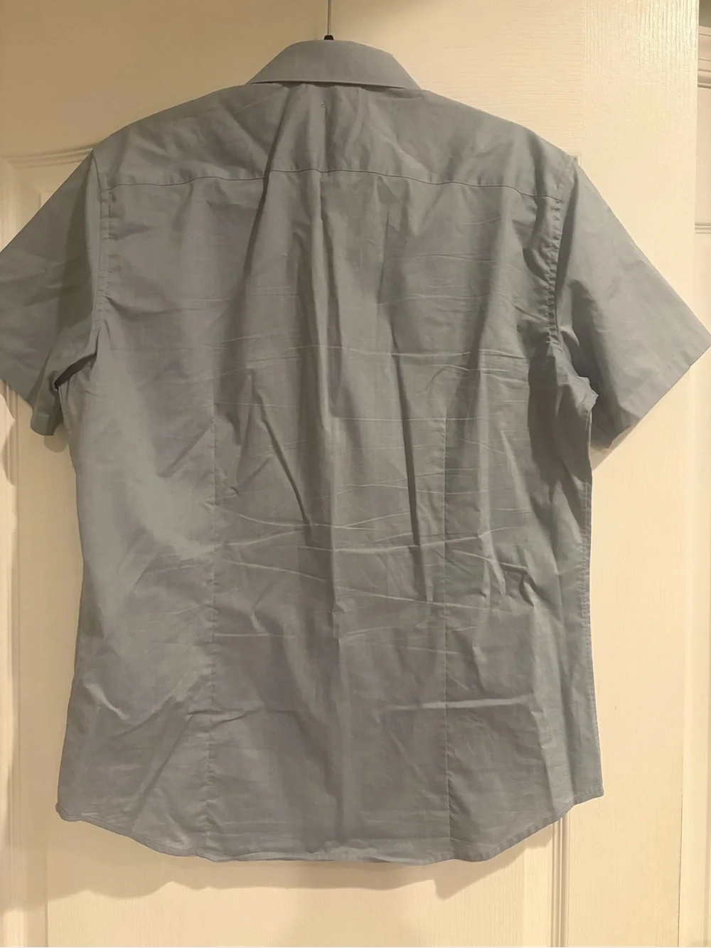 Theory Men's Light Blue grey Short-Sleeve Button-Down Shirt size L